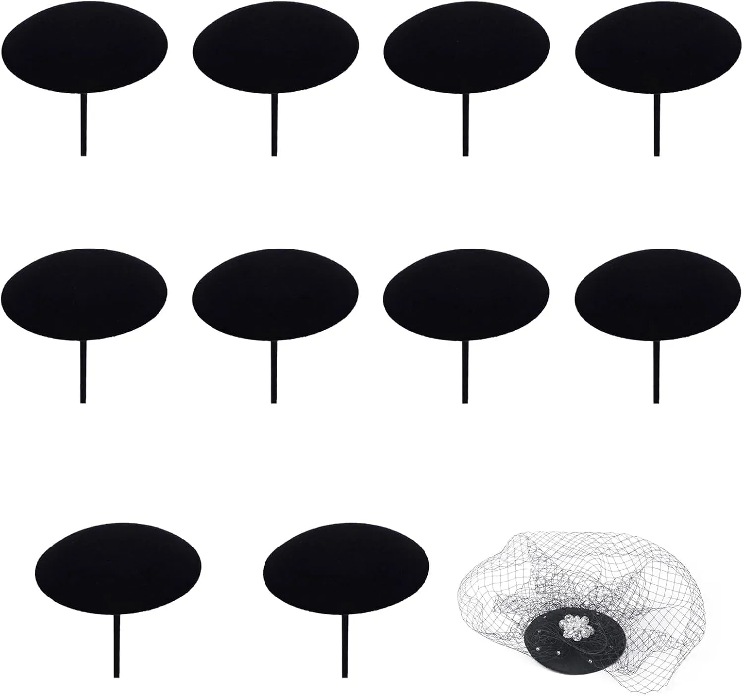 10Pcs Fascinator Base, Round Hat Base, Fascinator Hat Base, Sinamay Hat Base, Cocktail Hat Craft Material Supply