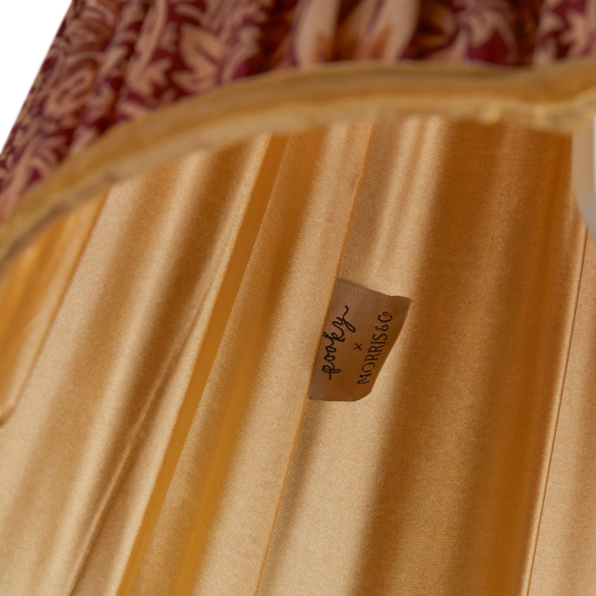 20cm scalloped empire shade in claret & gold silk Snakeshead by Morris & Co.