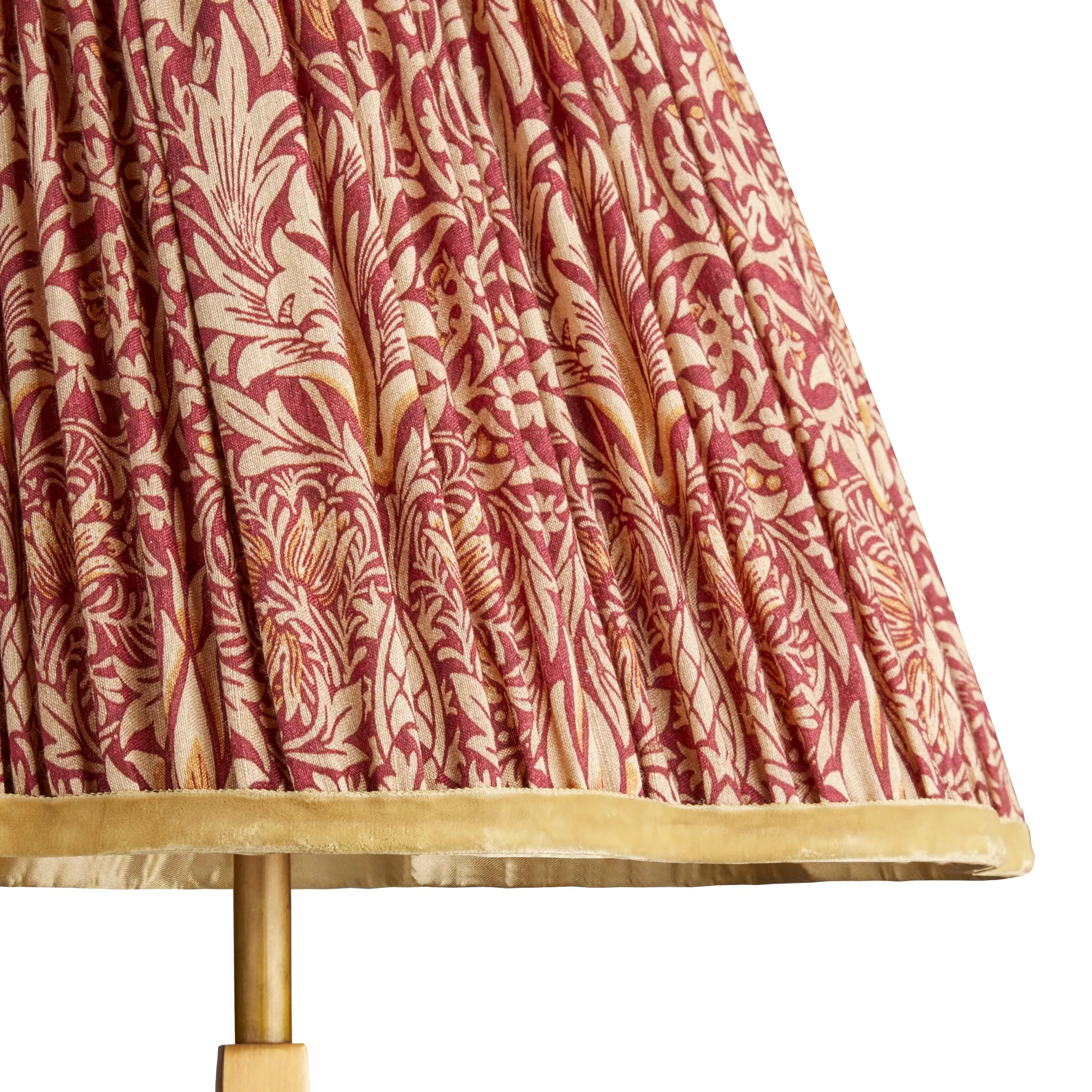 20cm scalloped empire shade in claret & gold silk Snakeshead by Morris & Co.