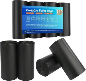 80 Portable Toilet Bags, Camping Toilet Bags, Biodegradable Porta Potty Bags, Thickened Toilet Waste Bags for 5 Gallon Bucket Toilet, Compostable Bags