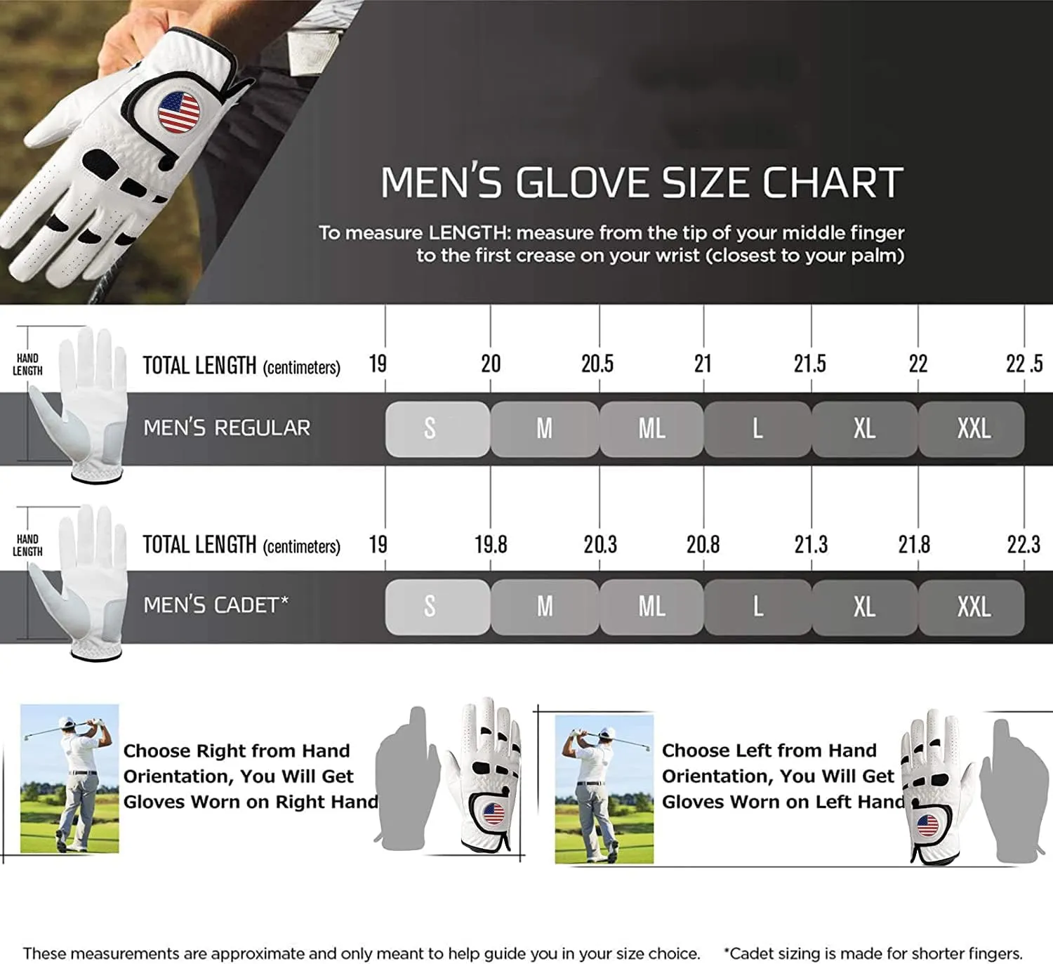 Amy Sport Golf Gloves Men Left Hand Right Handed Golfer 3 Pack with Ball Marker Soft Leather Weathersof Grip Mens Glove Size S M ML L XL XXL 3XL