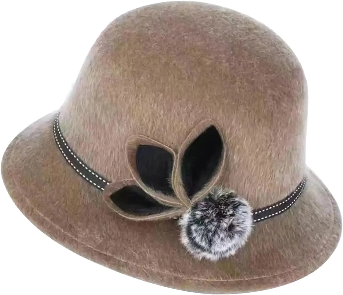 Autumn and Winter Bowler Hat Women's Bowler Hat Women's Vintage Bowler Hat Jazz Felt Cap Wedding Wool Salon
