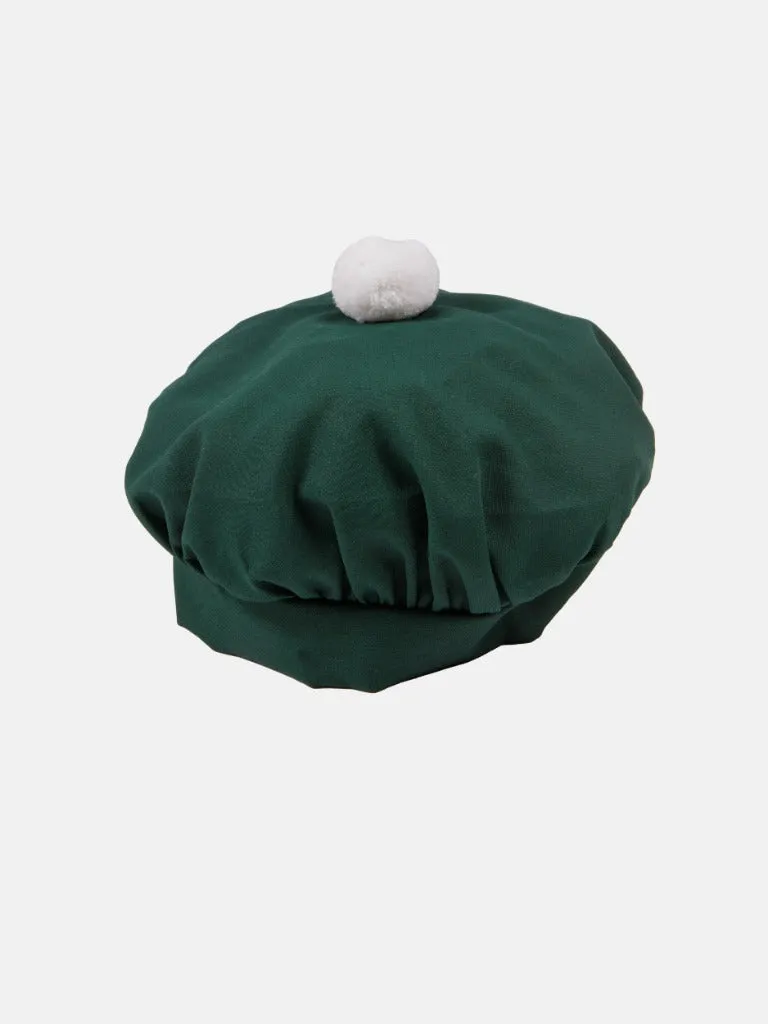 Baby Girl Star Collection Dress with Tartan Beret-Green with Tartan