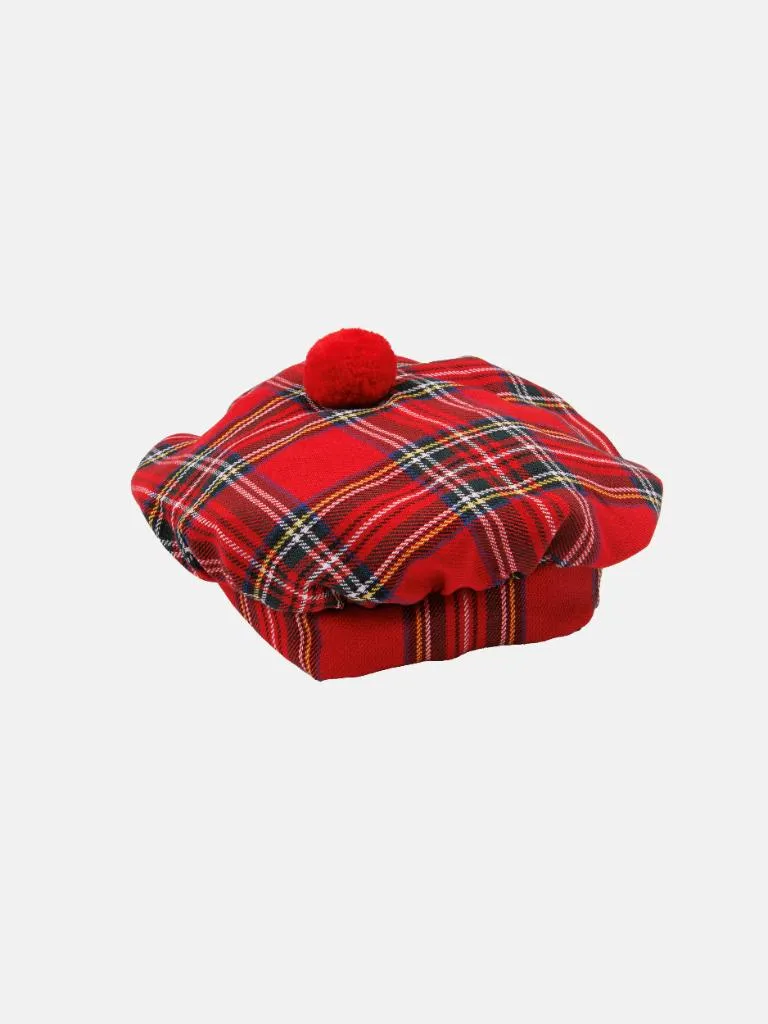 Baby Girl Star Collection Dress with Tartan Beret-Red