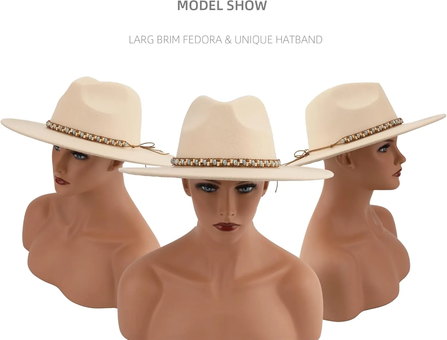 Big Wide Brim Women Fedora Hat