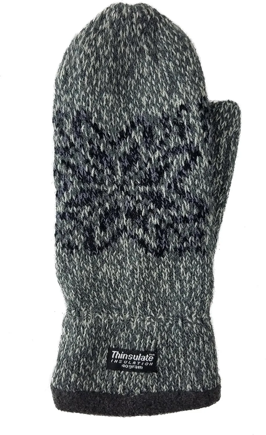 BRUCERIVER Mens Snowflake Knit Mittens with Warm Thinsulate Fleece Lining