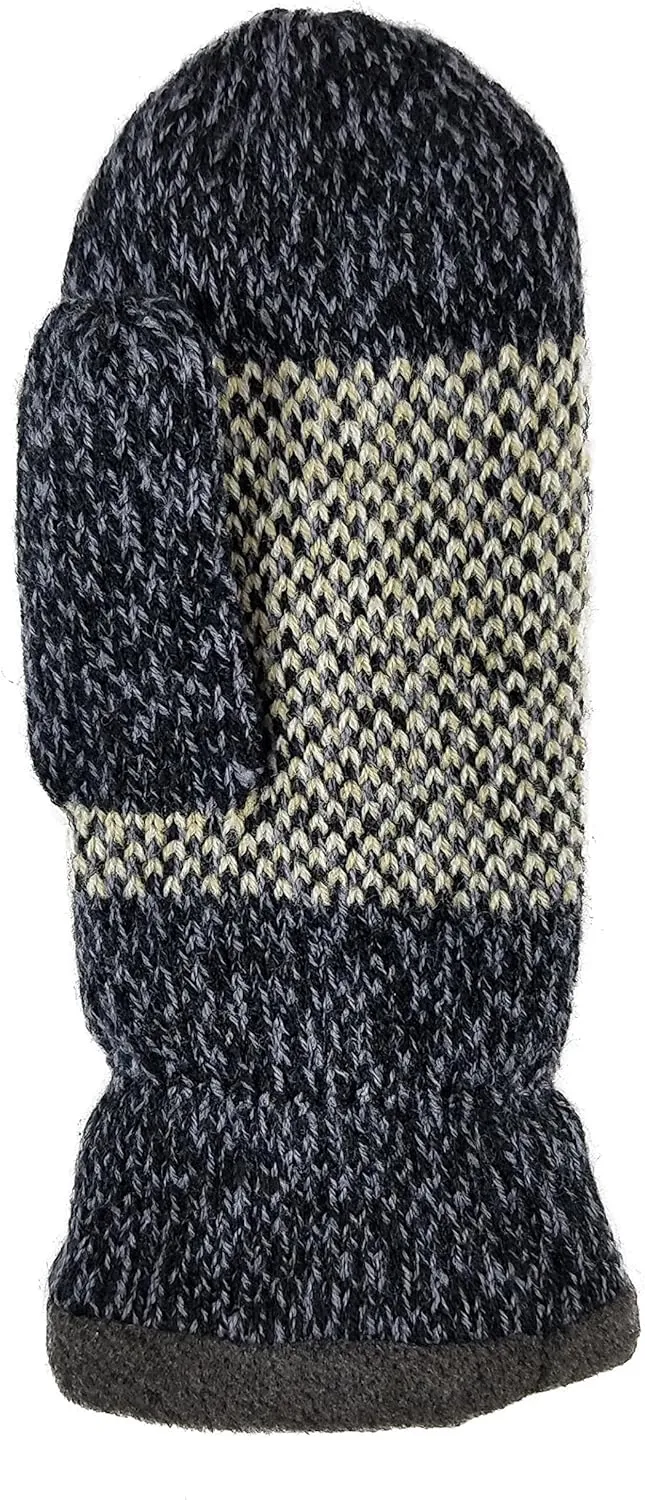BRUCERIVER Mens Snowflake Knit Mittens with Warm Thinsulate Fleece Lining