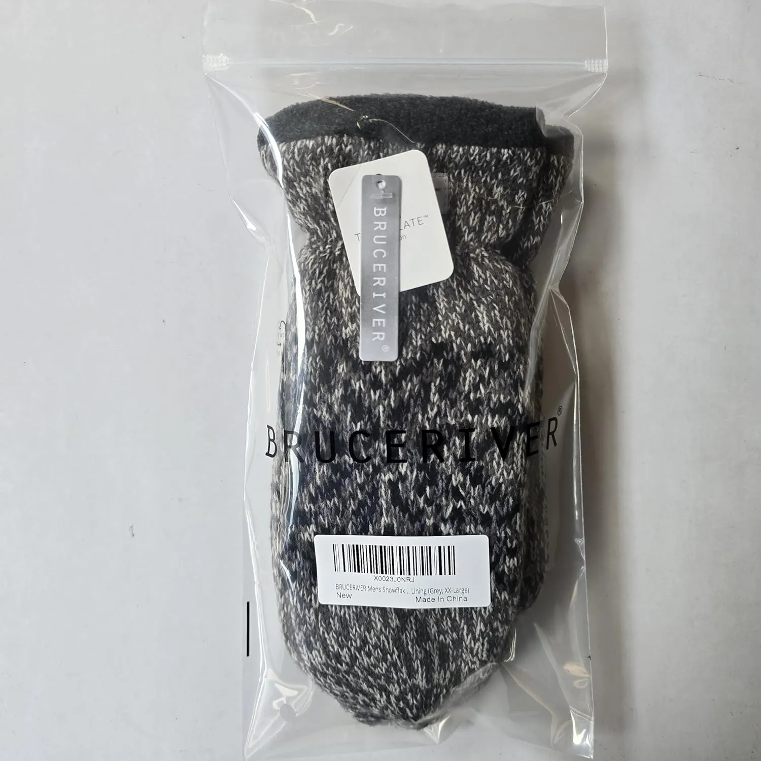 BRUCERIVER Mens Snowflake Knit Mittens with Warm Thinsulate Fleece Lining