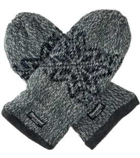 BRUCERIVER Mens Snowflake Knit Mittens with Warm Thinsulate Fleece Lining