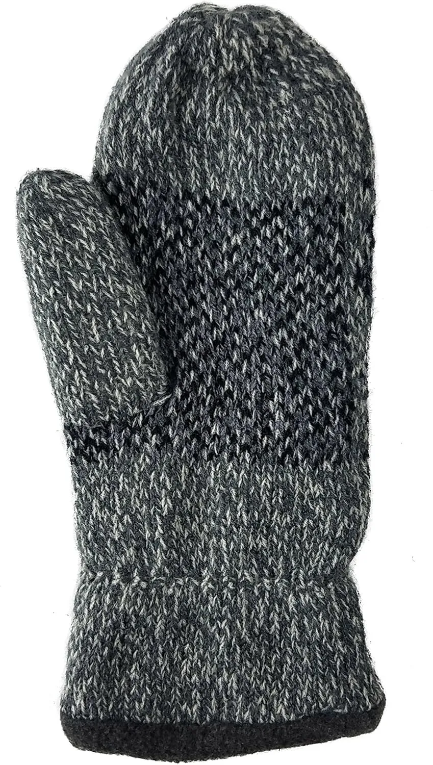 BRUCERIVER Mens Snowflake Knit Mittens with Warm Thinsulate Fleece Lining