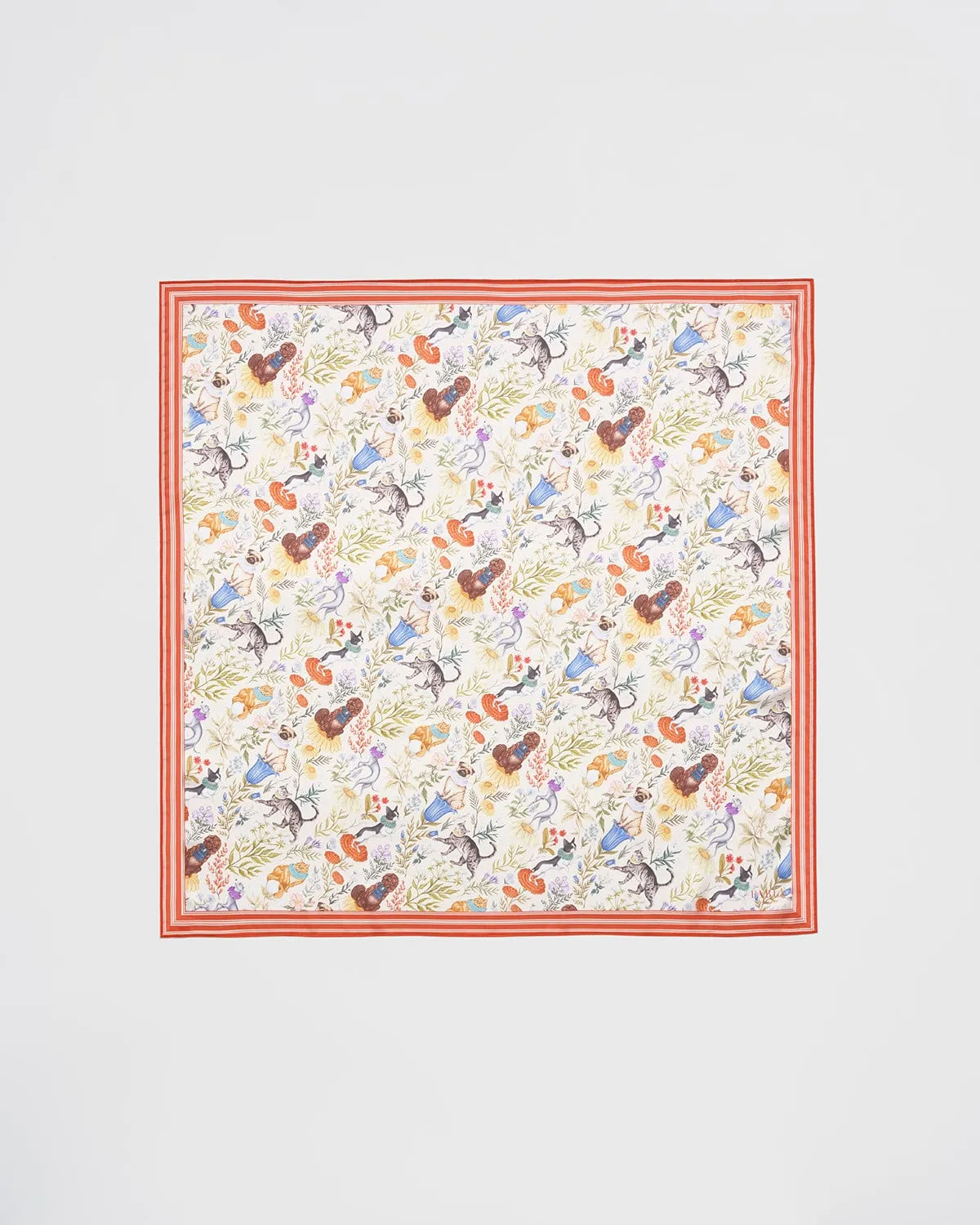 Catherine Rowe Pet Portraits Square Scarf - Mushroom Cream