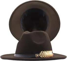 Classic Fedora Hats for Men & Women Wide Brim Hat Belt Buckle Outdoor Panama Dress Fedora Hat