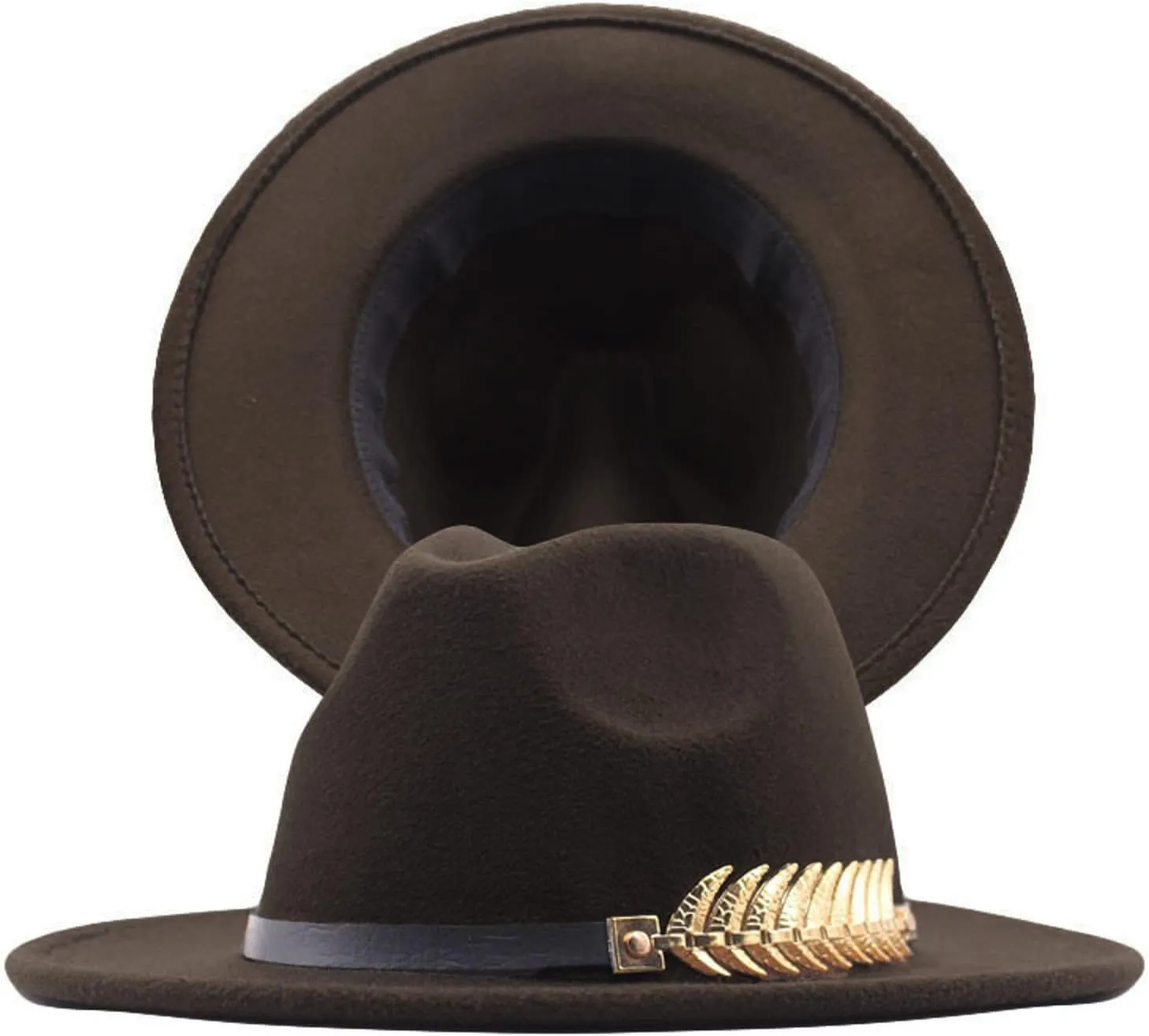 Classic Fedora Hats for Men & Women Wide Brim Hat Belt Buckle Outdoor Panama Dress Fedora Hat