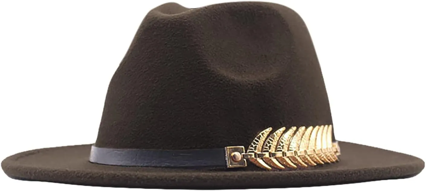 Classic Fedora Hats for Men & Women Wide Brim Hat Belt Buckle Outdoor Panama Dress Fedora Hat