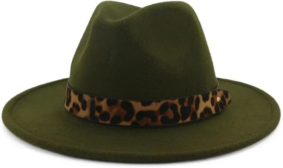 Fedora Hats for Women Wide Brim Belt Tribby Hat Ladies Woolen Jazz Cap Vintage Solid Caps