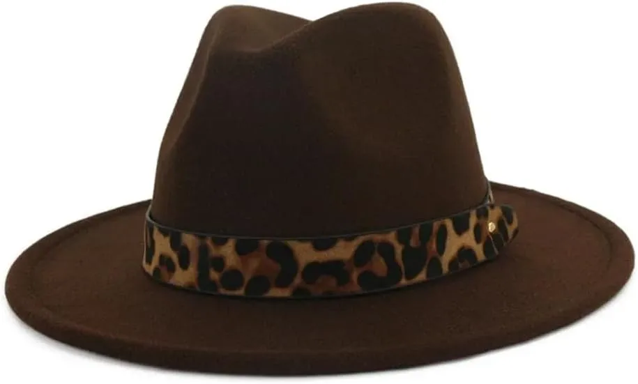 Fedora Hats for Women Wide Brim Belt Tribby Hat Ladies Woolen Jazz Cap Vintage Solid Caps