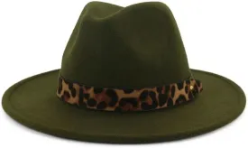 Fedora Hats for Women Wide Brim Belt Tribby Hat Ladies Woolen Jazz Cap Vintage Solid Caps