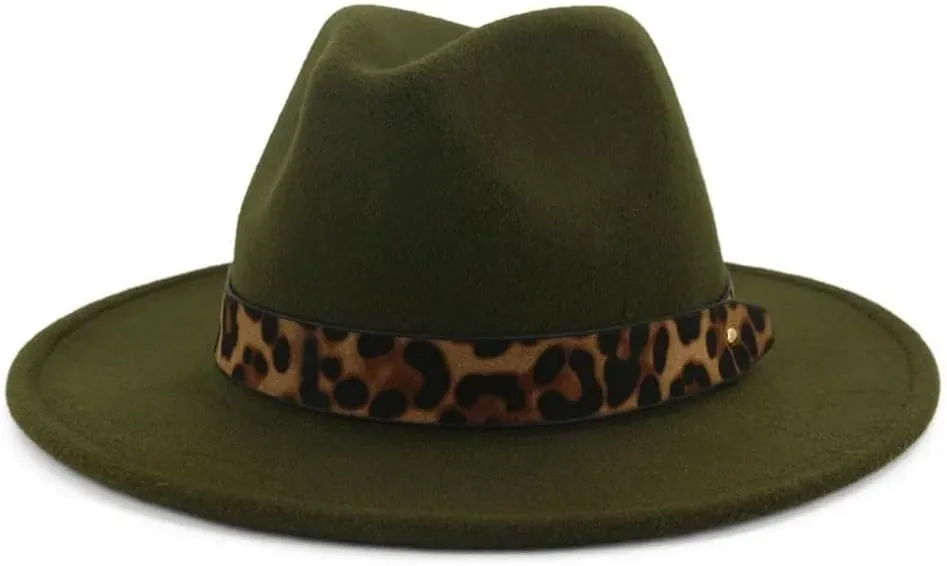 Fedora Hats for Women Wide Brim Belt Tribby Hat Ladies Woolen Jazz Cap Vintage Solid Caps