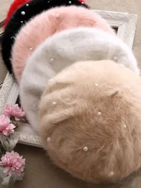 Furry Pearl French Beret
