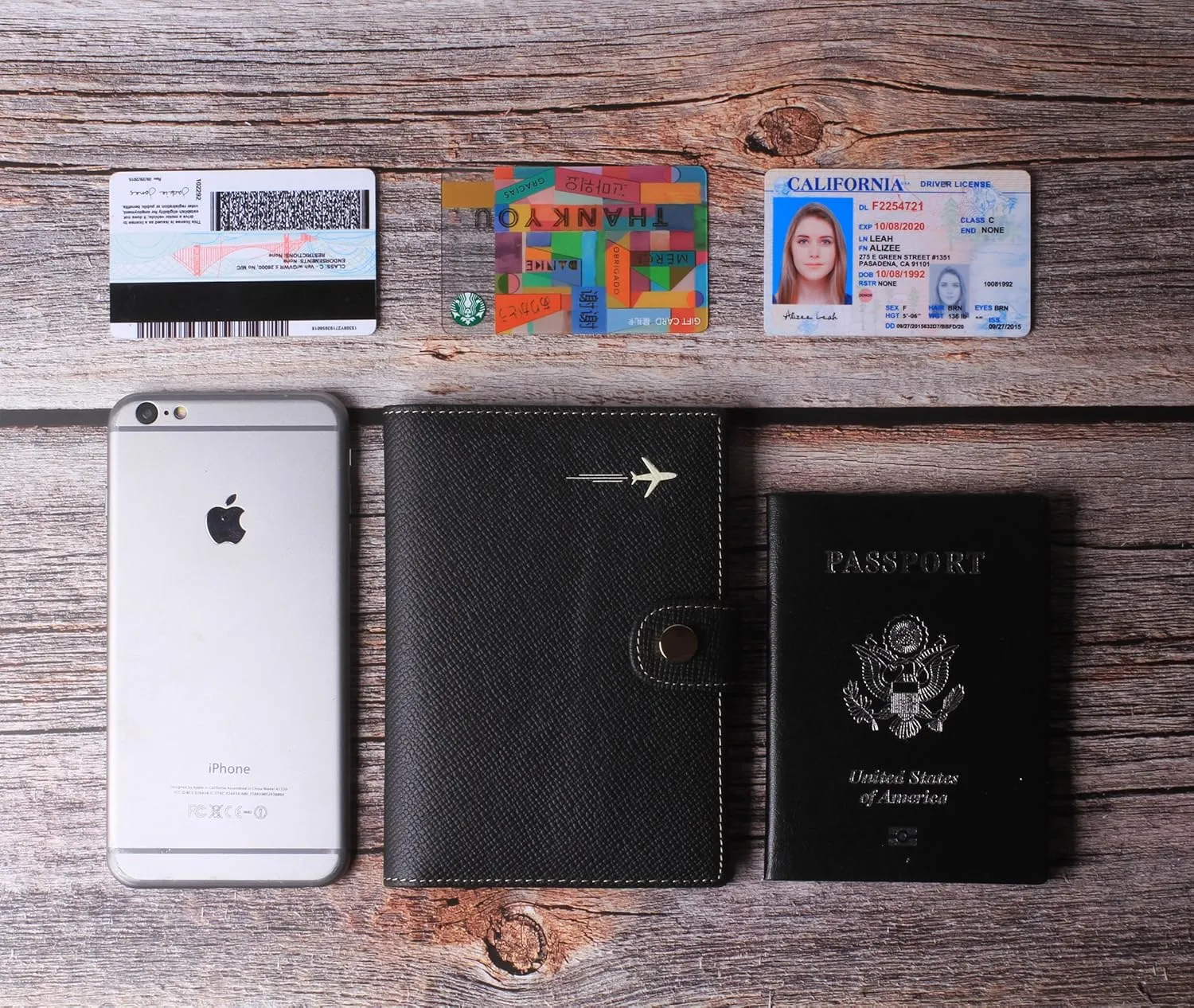 Genuine Leather Passport Case, RFID Passport Cover with Credit Card Holder for Women and Men Family ID Travel