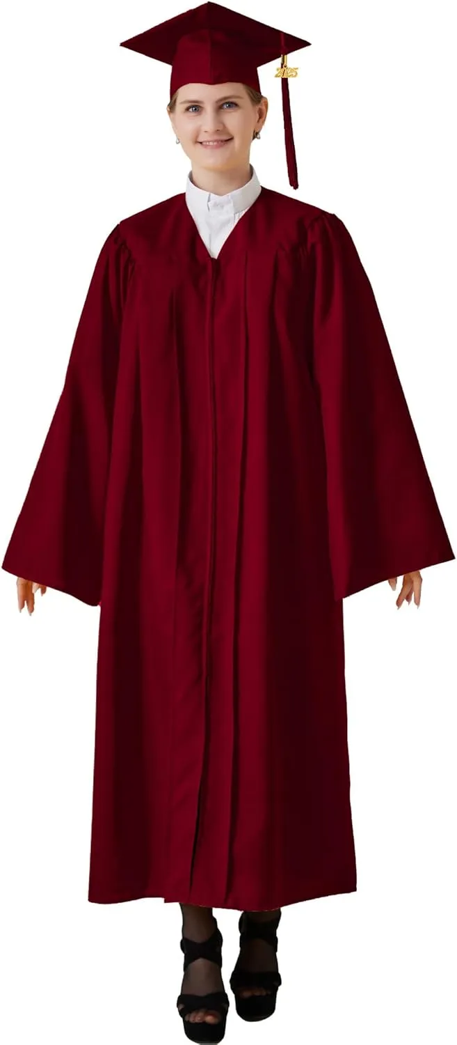 GraduatePro Matte Graduation Cap and Gown Class of 2025 Set Bulk with Tassel for High School & College 12 Colors