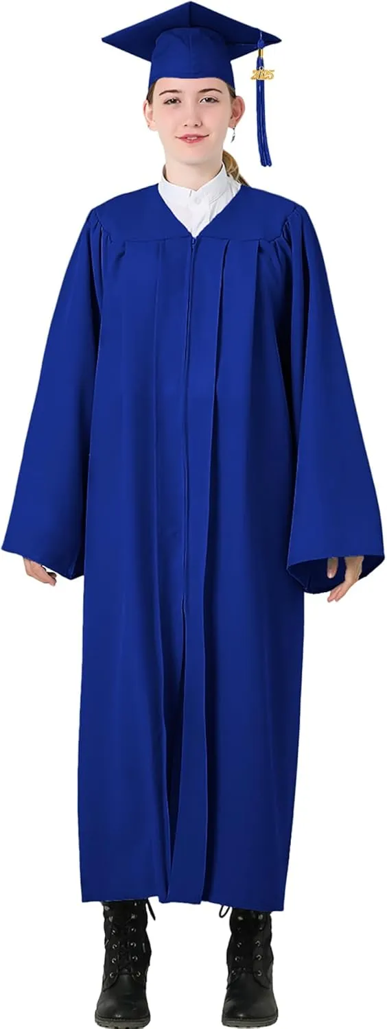 GraduatePro Matte Graduation Cap and Gown Class of 2025 Set Bulk with Tassel for High School & College 12 Colors
