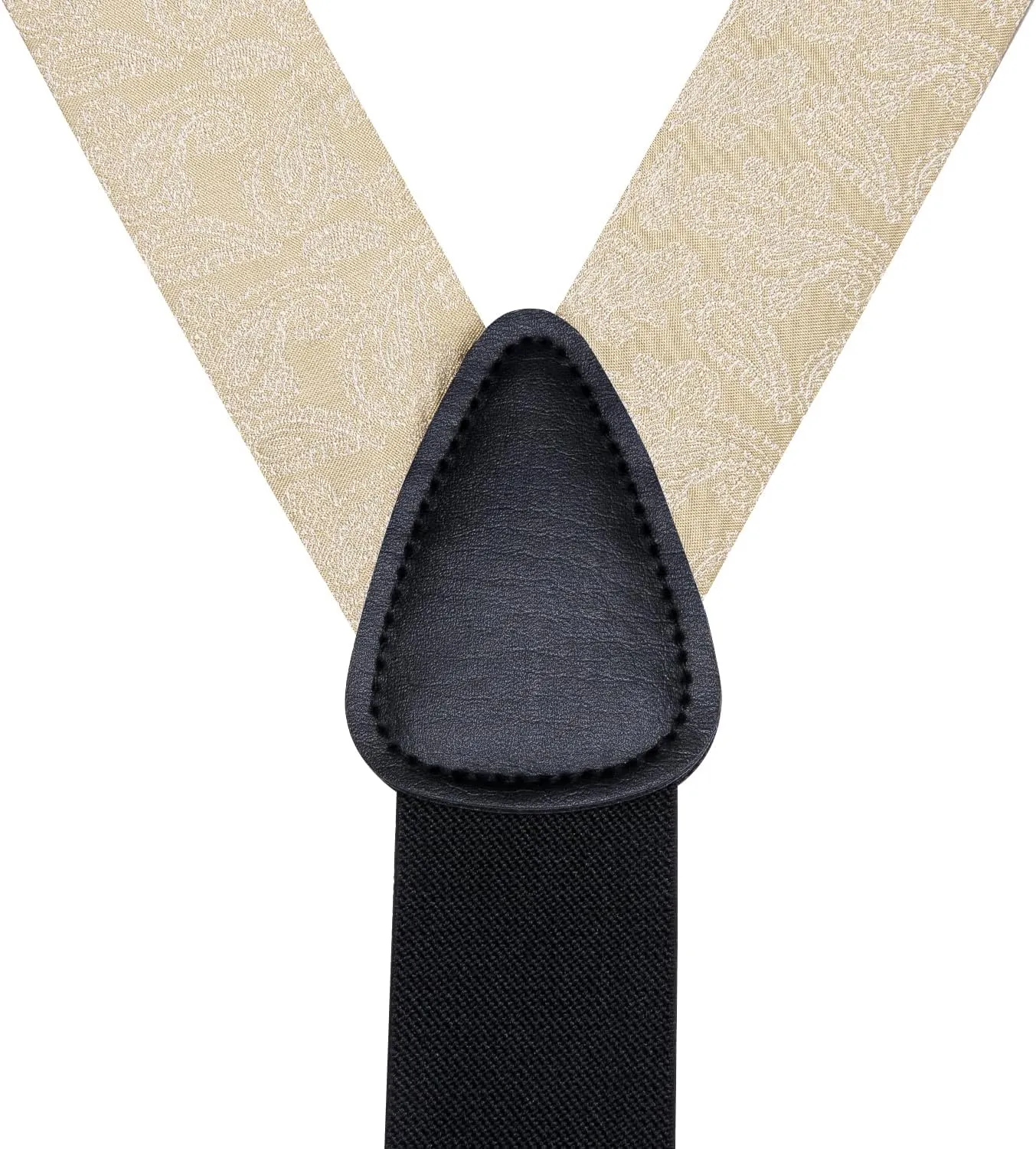 Hi-Tie Men's Suspenders and Tie Set Adjustable Y Braces and Pocket Square Set Strong 6 Clips for Tuxedo Wedding Prom