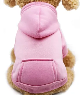 Jecikelon Winter Dog Hoodie Sweatshirts with Pockets Warm Dog Clothes for Small Dogs Chihuahua Coat Clothing Puppy Cat Custume (Pink, XX-Small)
