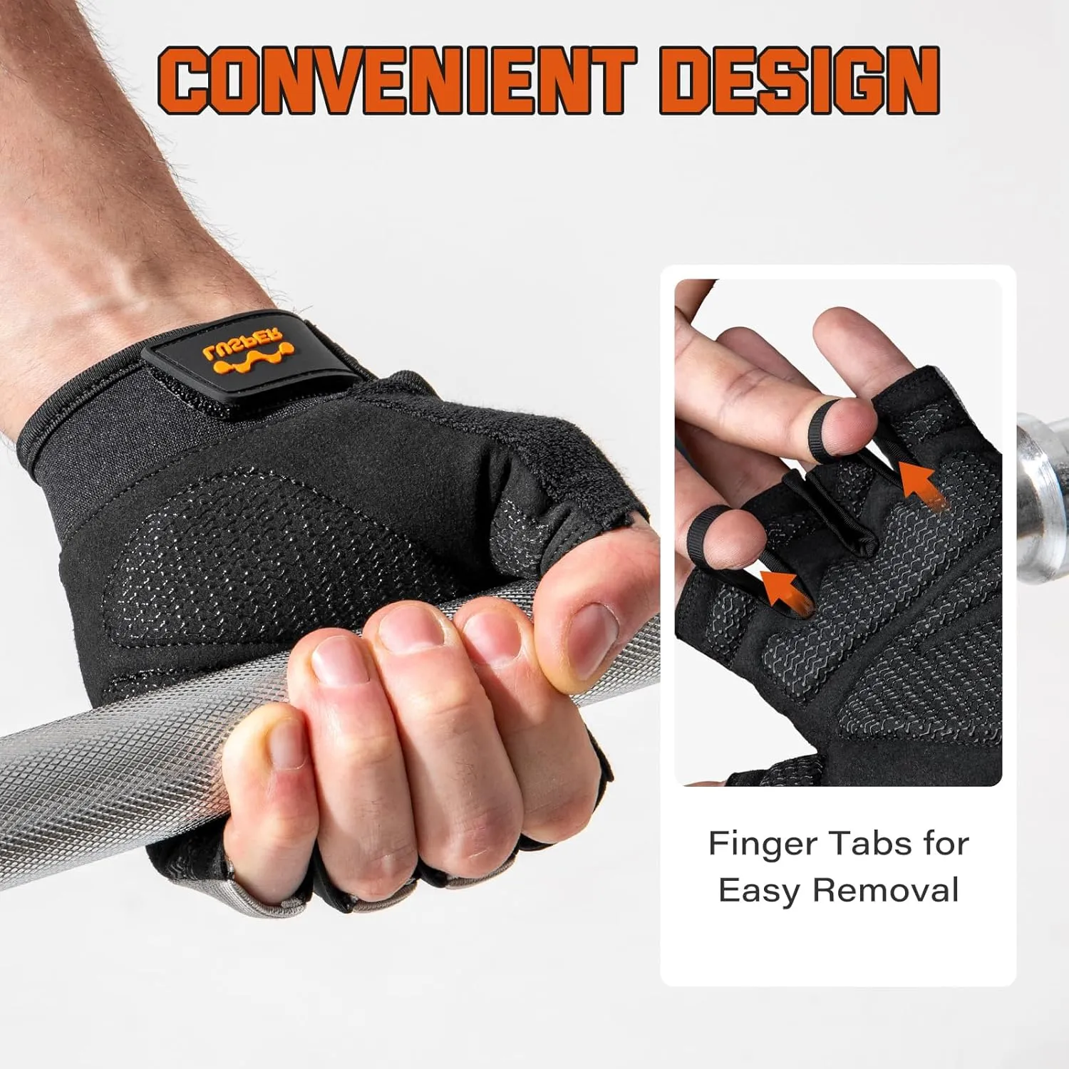 Lusper Workout Gloves for Men and Women, Full Palm Protection Weight Lifting Gym Gloves for Training, Cycling, Fitness, Exercise Hanging, and Pull Ups