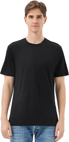 Merino Protect Men's Merino Wool Lyocell Blend T-Shirt Lightweight Cooling Quick Dry Undershirt for Summer Hiking Travel