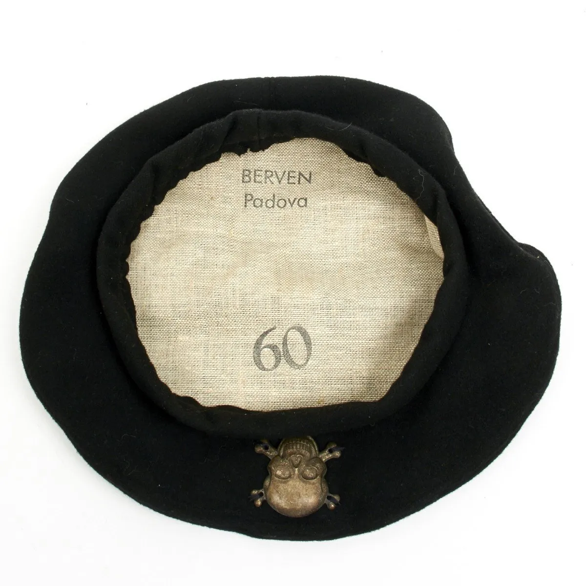 Original WWII RSI Italian Social Republic Black Brigades Beret