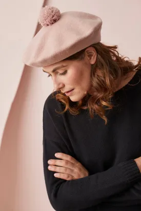 Pom Pom Beret Misty Pink