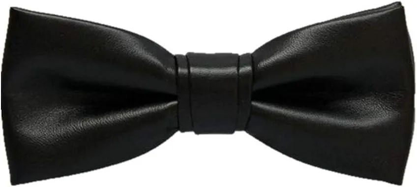Pre-tied Pure Color PU Leather luxury Bow Ties Collar for Men-Multicolor