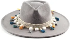 PTEXTU European and American Fashion Ladies Big Brim Top Hat Felt Hat