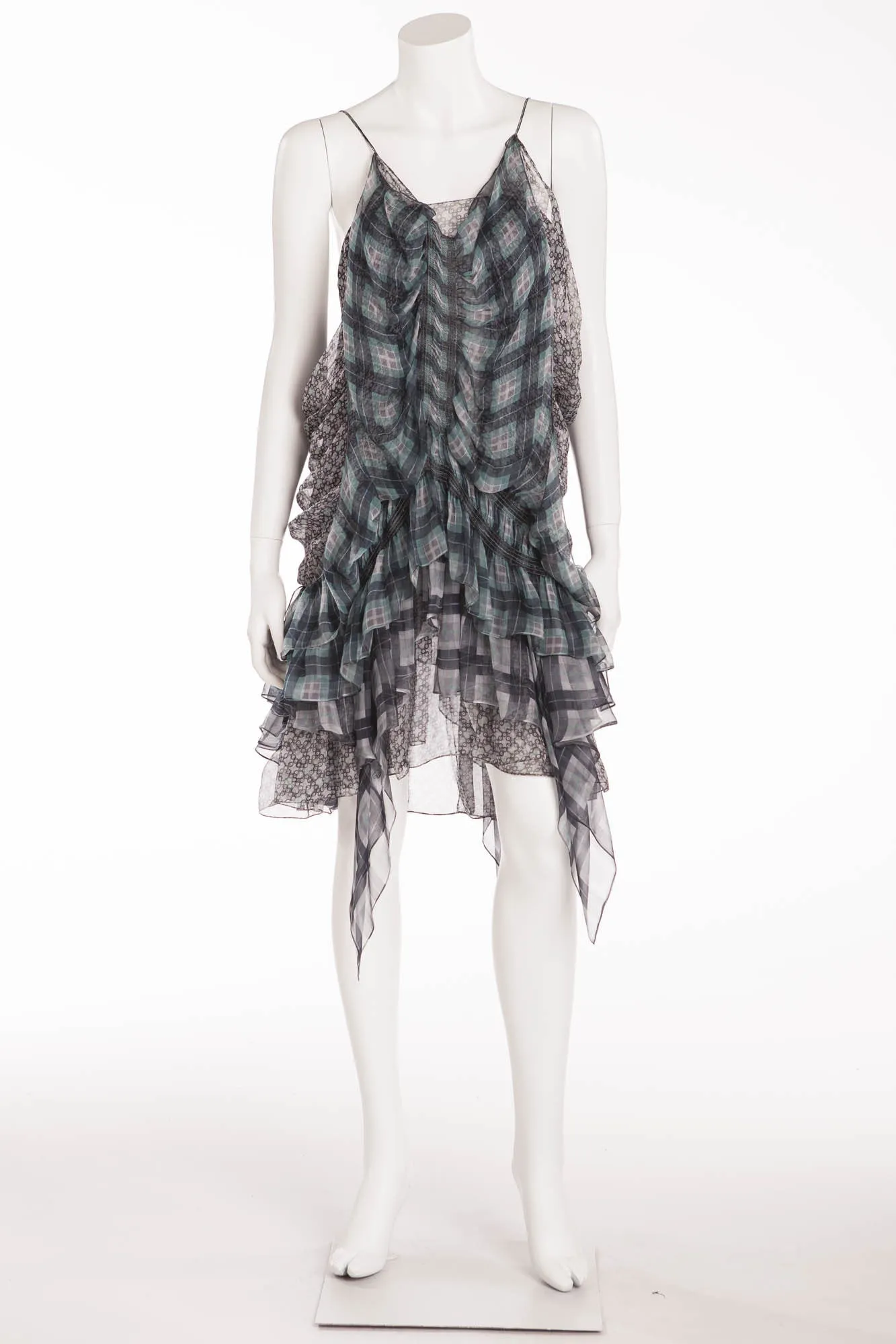 Roberto Cavalli - Printed Chiffon Spaghetti Strap Dress - IT 42