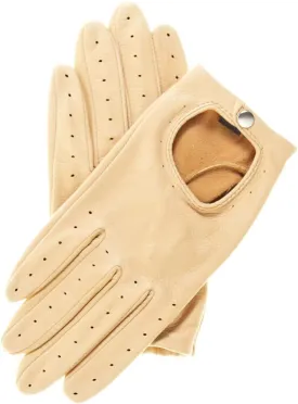 Streamline Womens Leather Driving Gloves (Unlined Premium Deerskin) Open Back with Snap Wrist Closure and Breathable Vents