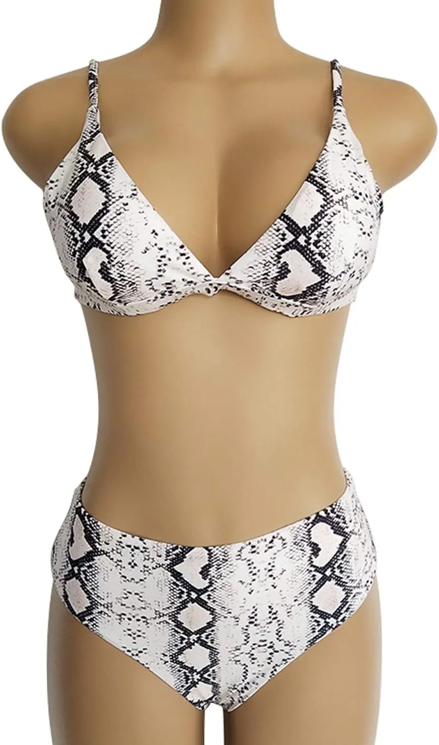 TSWRK Women's High Waist Leopard Print Bikini 2 Pieces Swimsuits Cheeky Bottom