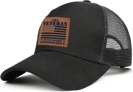 Unisex Adjustable Patriotic Veterans Baseball Cap Veteran Hats, Birthday, Father's Day and Veterans Day Gift for Men