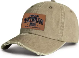 Unisex Adjustable Patriotic Veterans Baseball Cap Veteran Hats, Birthday, Father's Day and Veterans Day Gift for Men