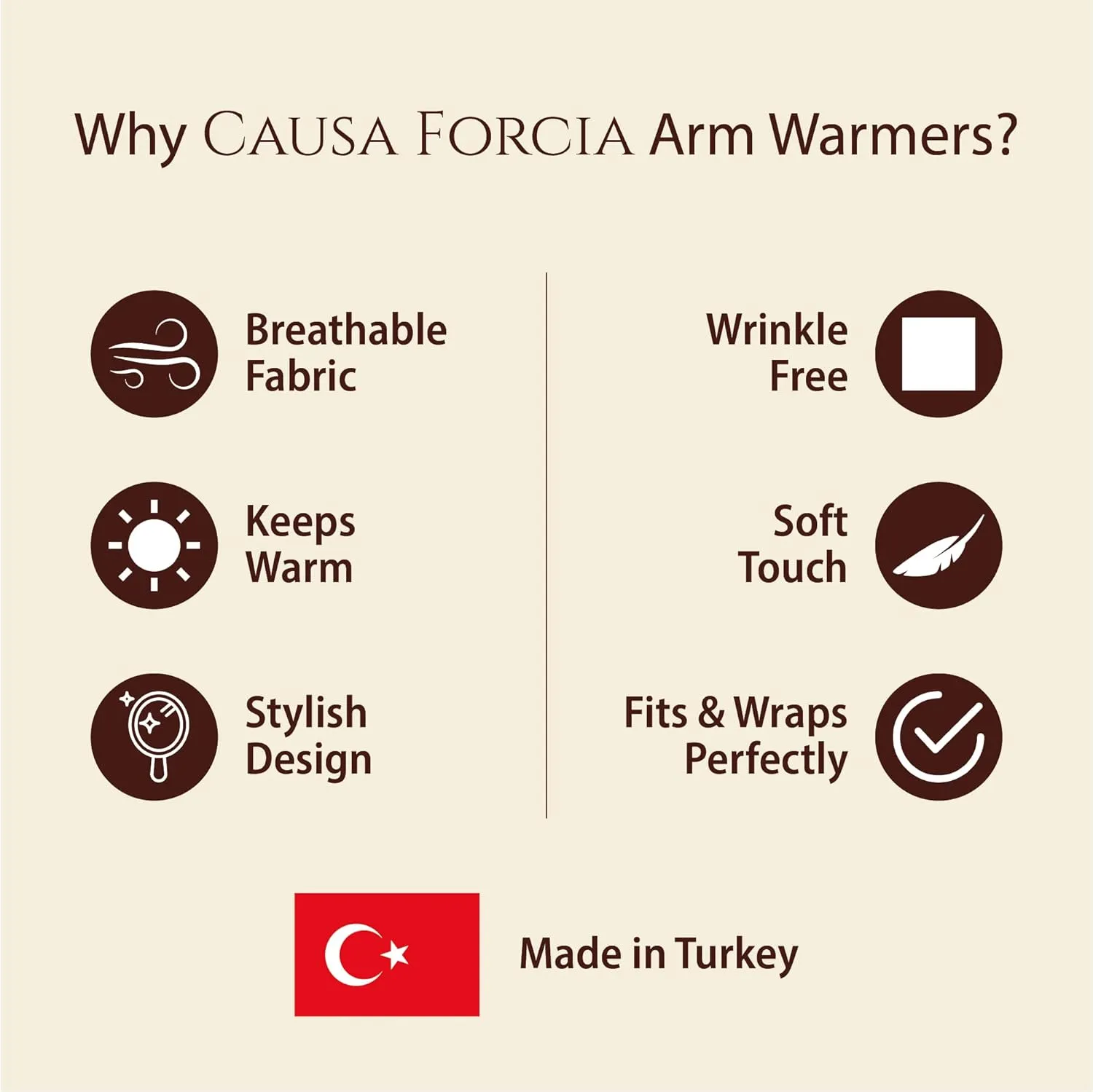 Unisex Arm Warmers Arm Sleeves for Women and Men Made in Turkey