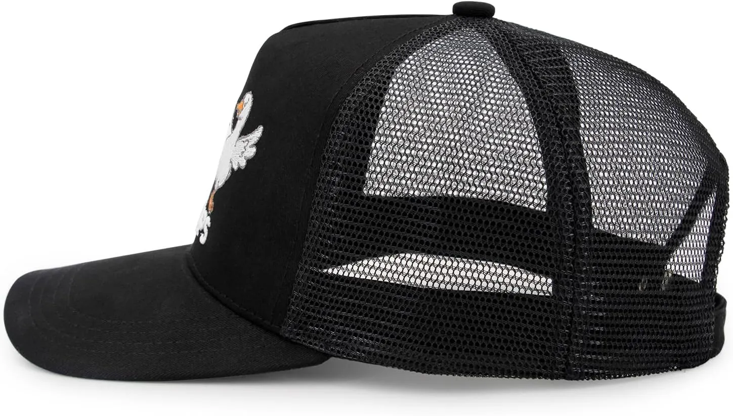 Unisex Trucker Adjustable Mesh Baseball Cap Dad Hat for Men Women Breathable Mesh Side with Stainless Steel Cap Buckle