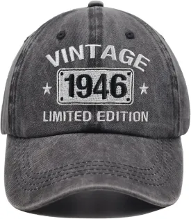 Vintage 1954 1953 1952 1951 1950 1949 1948 1947 1946 1945 Limited Edition Adjustable Embroidered Baseball Cap
