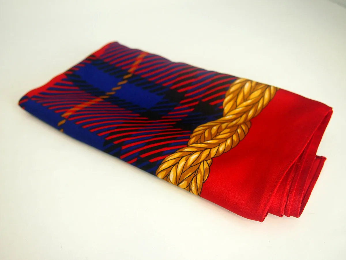 Vintage Tie Rack Red & Blue Plaid Scarf