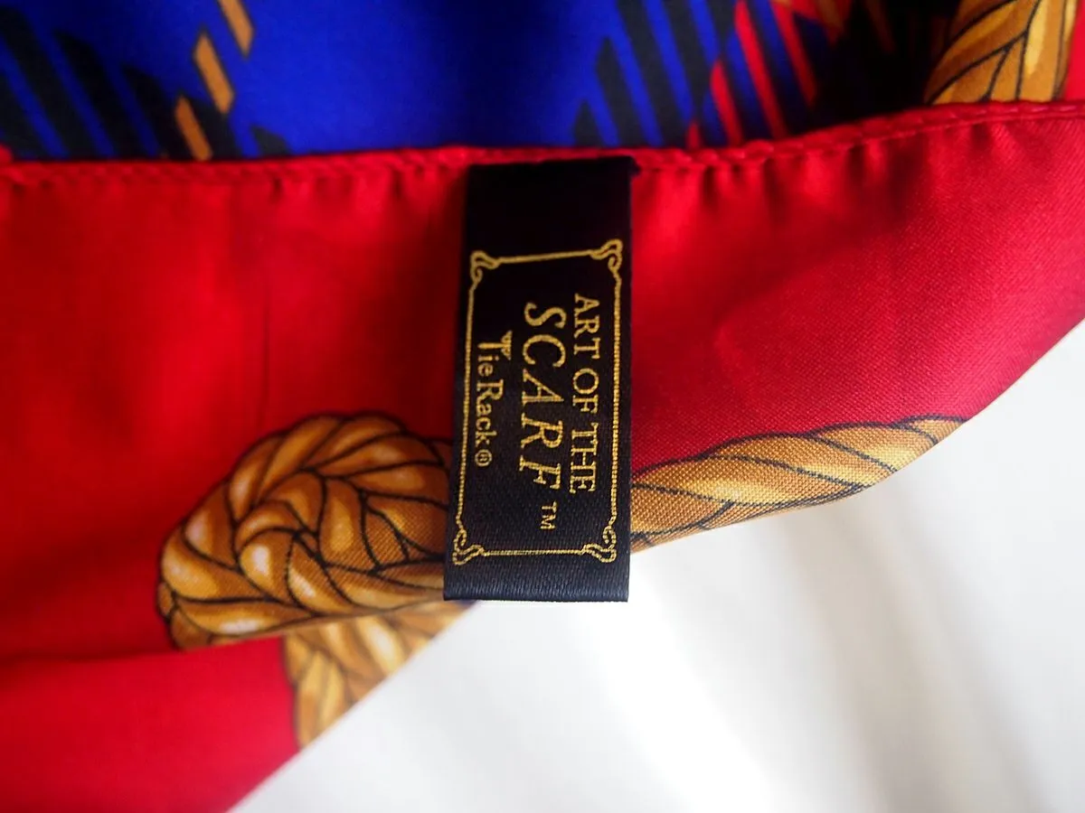 Vintage Tie Rack Red & Blue Plaid Scarf