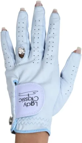Womens Left for Right Handed Golfers Golf Glove for Nails and Rings | Contour Fit for Comfort & Open-Tip Nail Slots | Breathable Stylish Golf Gloves for Women