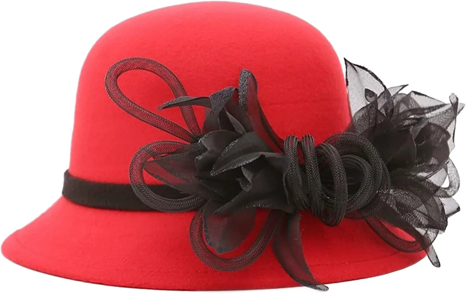 Women's Vintage Bucket Hat Floral Fedora Church Hat Bowler Hats