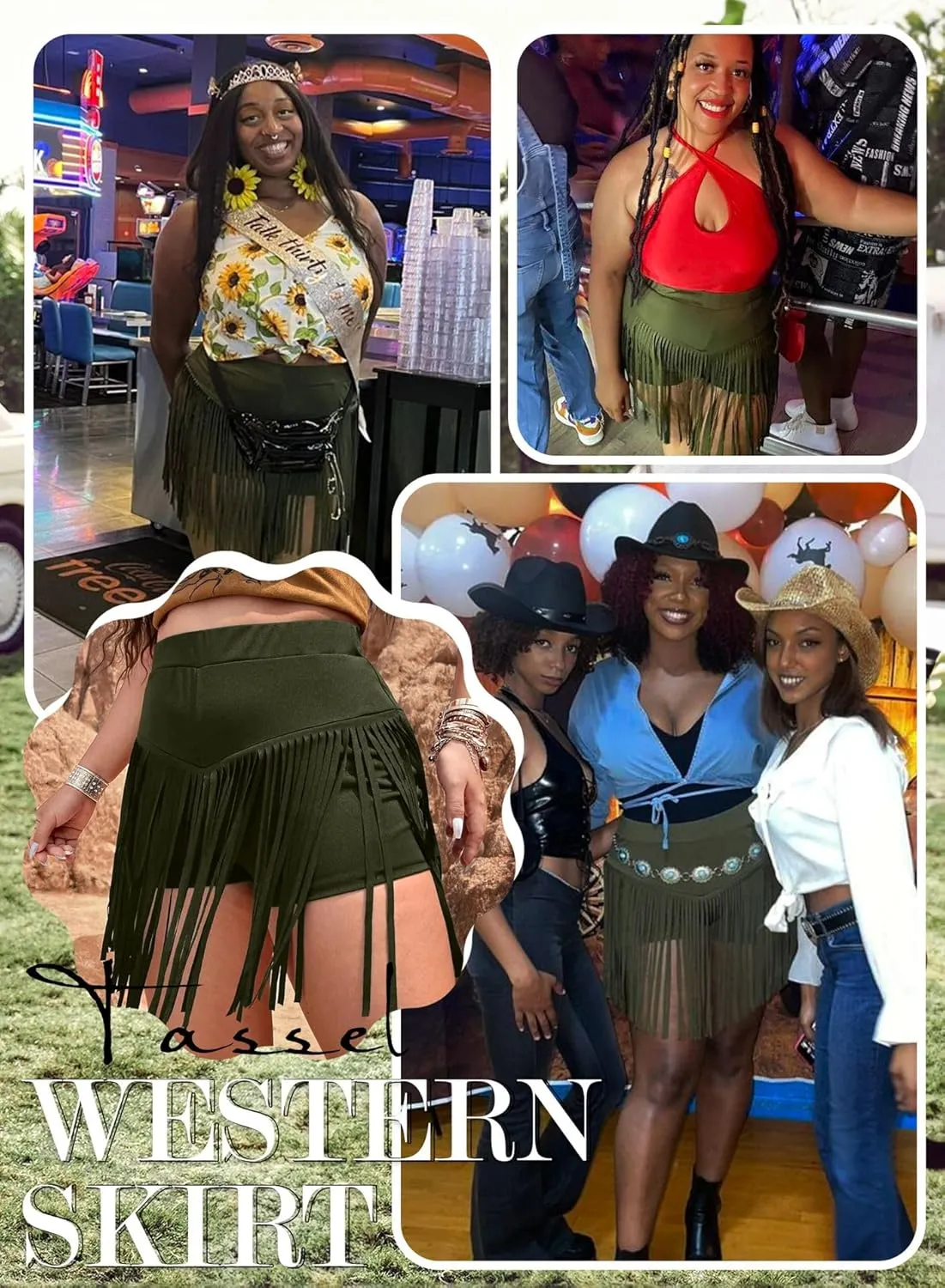 Womens Western Cowgirl Fringe Shorts - Country Concert Outfits Sexy Booty Pole Dance Rave Festival Tassel Bottoms