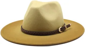 Woolen Top Hat Gradient Felt Hat Large Brim Jazz Hat Autumn and Winter Two-color British Style Hat Fengyan Cowboy Hats
