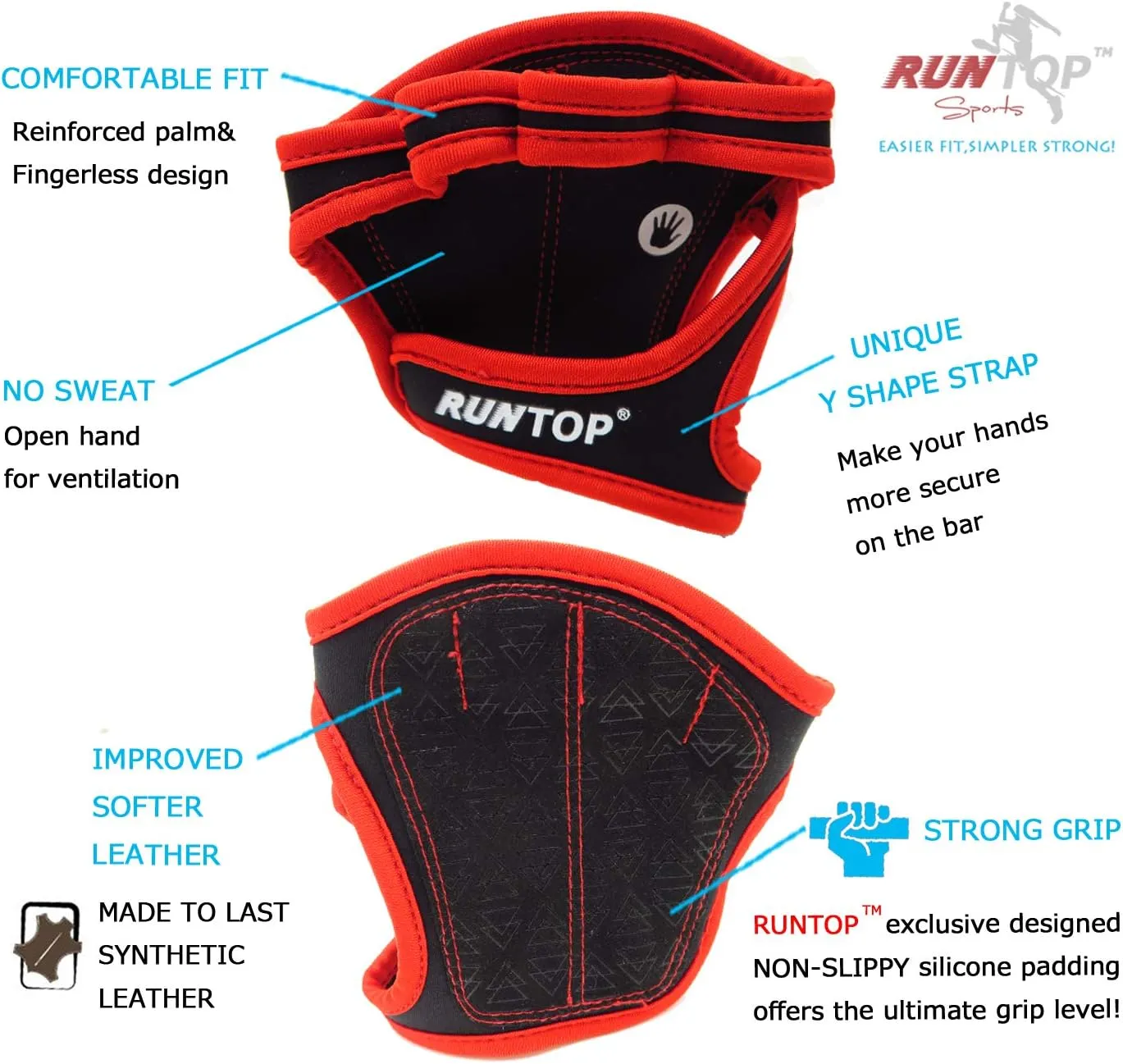 Workout Gloves Fitness Cross Training WODS Gym Yoga Exercise Grip Pads Weight Lifting Powerlifting Anti-Slip Barehand Strong Grips Palm Protect Men Women