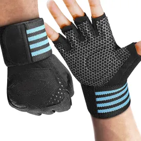 Workout Gloves for Men and Women,Ventilated Weight Lifting Gym Gloves with Wrist Wrap Support,for Weightlifting,Full Palm Protection,Training,Fitness,Hanging